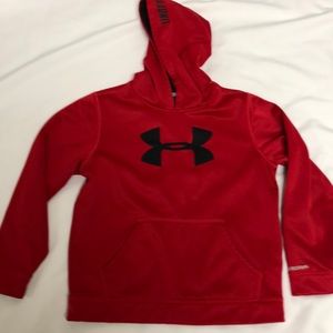 Under Armour red fleece linked hoodie Sz YXL